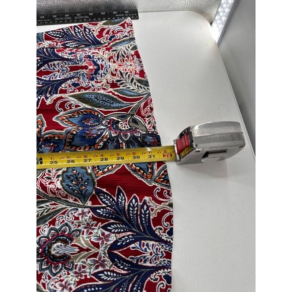 Xhiliration Navy Floral Print Lace-Trimmed Sleeveless Dress L Off Shoulder Boho - Picture 4 of 6